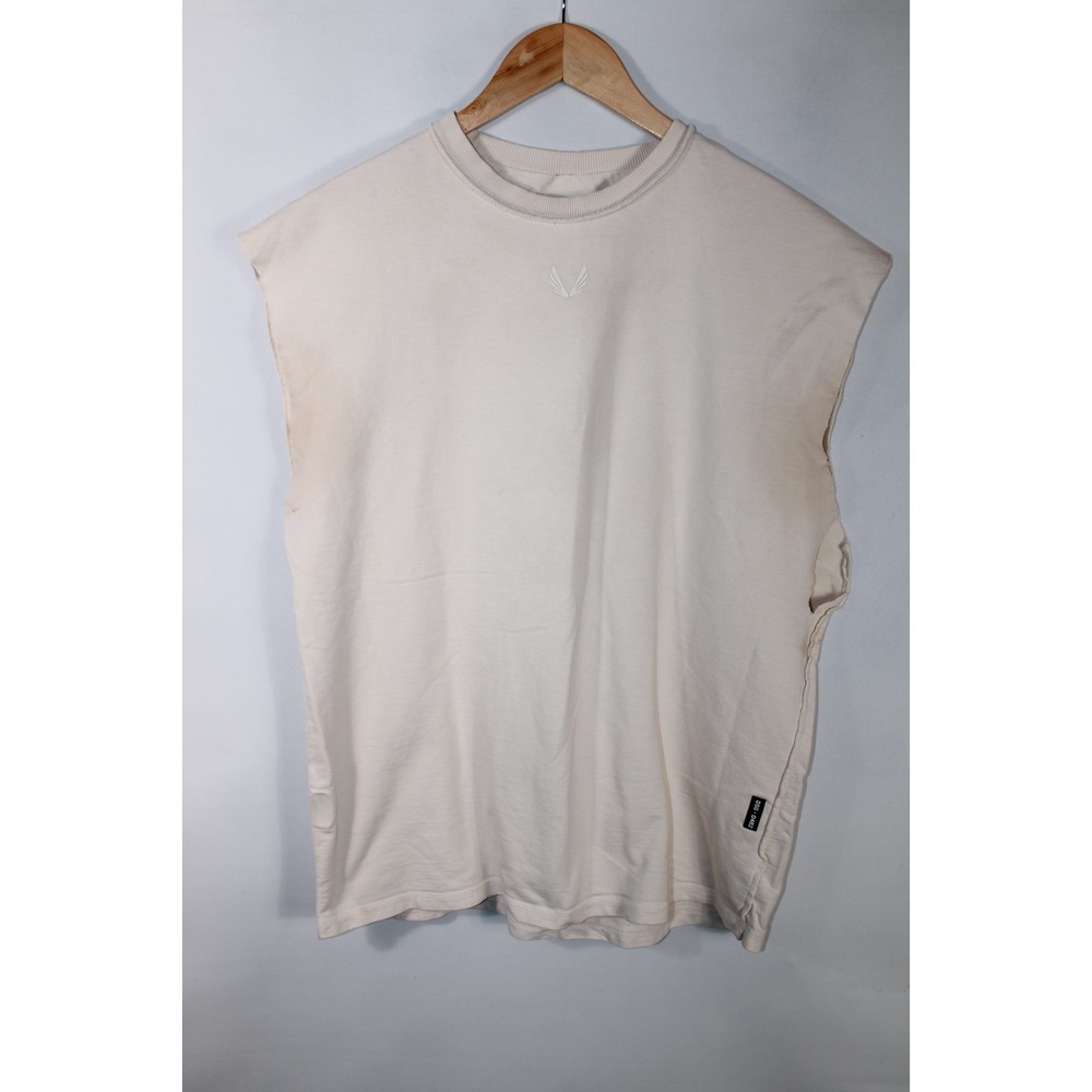 ASRV Men's M/L Beige Reversible Oversized Cutoff Tank Top